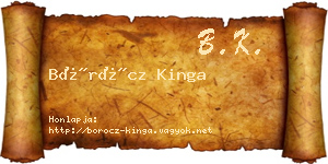 Böröcz Kinga névjegykártya